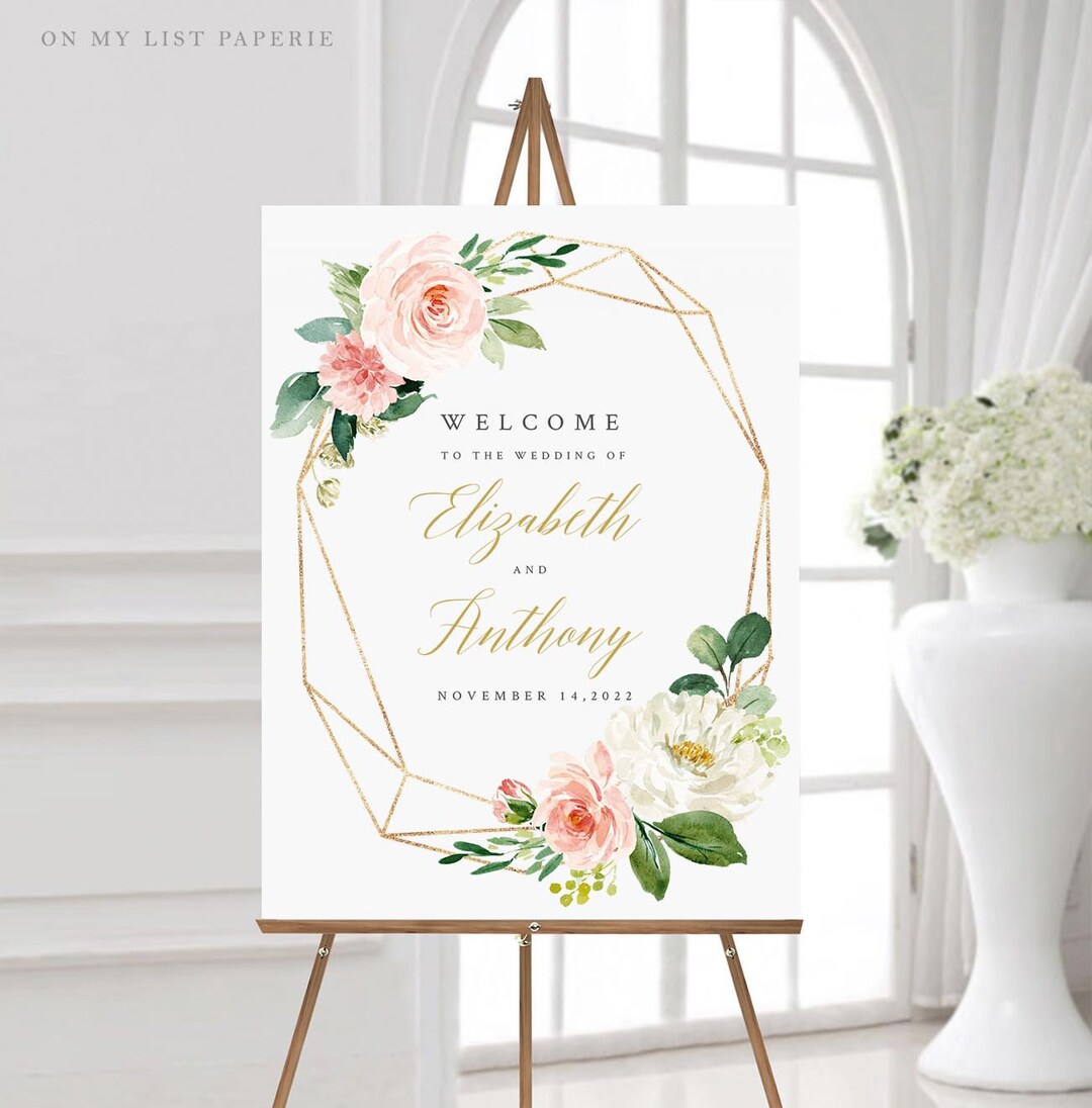 Geometric Wedding Welcome Sign Template Printable Wedding Sign Welcome ...