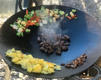 Cowboy wok, Plow Disc, Discada, Campfire skillet, BBQ campfire, campfire cooking, camping