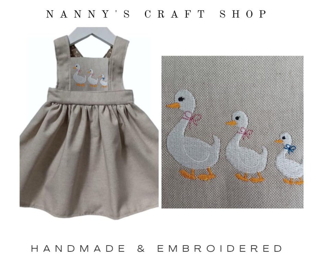 Baby Clothes. Baby Goose Outfit. Girls Embroidery Dress. Baby Girl ...