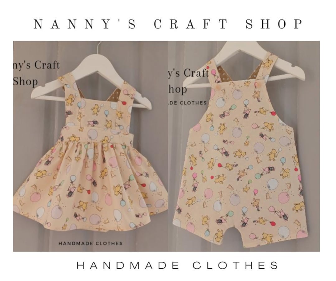 Classic Pooh Bear. Brother Sister Matching Outfits. Boy Girl Twin