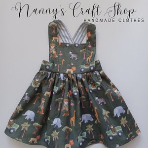 Baby clothes. 6-9 months dress. Baby outfit for girl. Baby girl clothes. Safari print. SALE