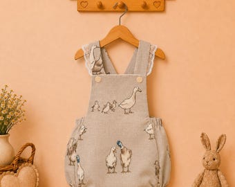 Baby girl gift. Baby clothes. Baby linen romper. 3-6 months baby girl