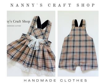 Brother Sister matching outfits. Boy girl twin outfit. Sibling outfits. Baby twin outfits. Baby clothes. Tartan. Plaid
