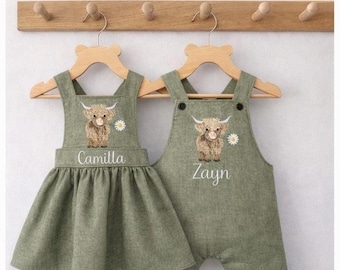 Brother Sister matching outfits. Boy girl twin outfit. Sibling outfits. Photo shoot outfits. Personalised baby clothes.