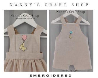 Embroidered clothes. Classic Pooh. Brother Sister matching outfits. Boy girl twin outfit. Sibling outfits. Baby twin outfits. Baby clothes.
