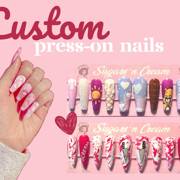 Hand Painted Nails - Etsy