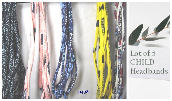 R0438 5 Pack! Multi-Use Fabric Hair Band Headband CHILD