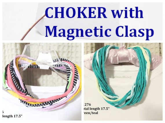 R1266.76 Fabric Choker T-Shirt Yarn Necklace Magnetic Clasp 17.5"