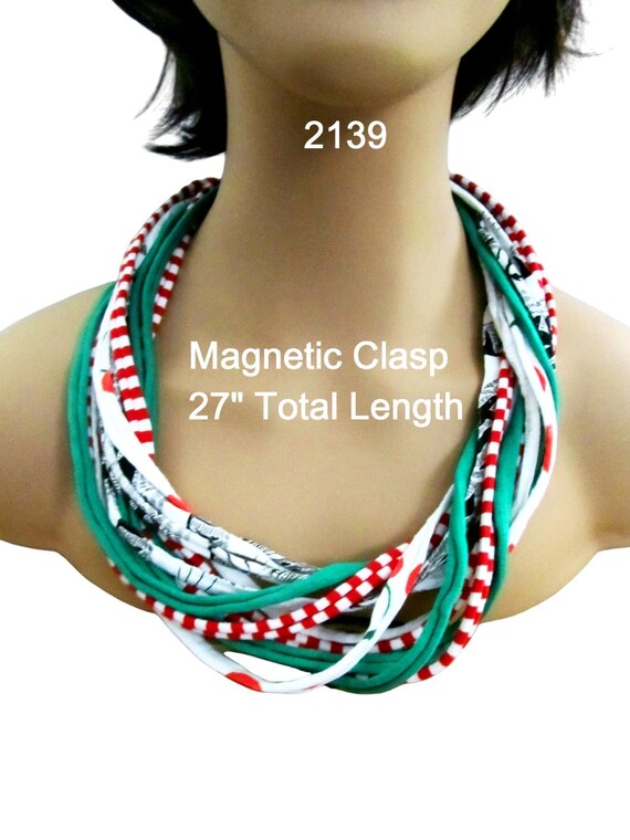 HOLIDAYS! F2139 Fabric Choker Necklace w/Magnetic Clasp