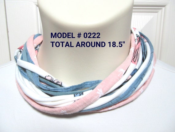 R0222 Fabric Necklace T-Shirt Yarn Scarf Magnetic Clasp