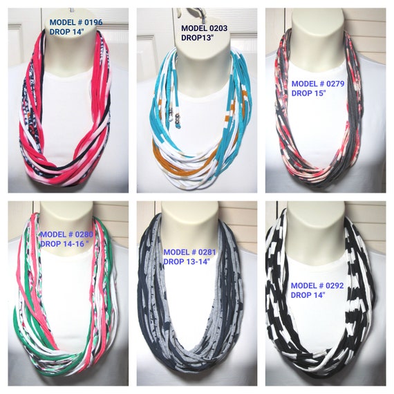 R0196 0280 Fabric Necklace T-Shirt Infinity Scarf