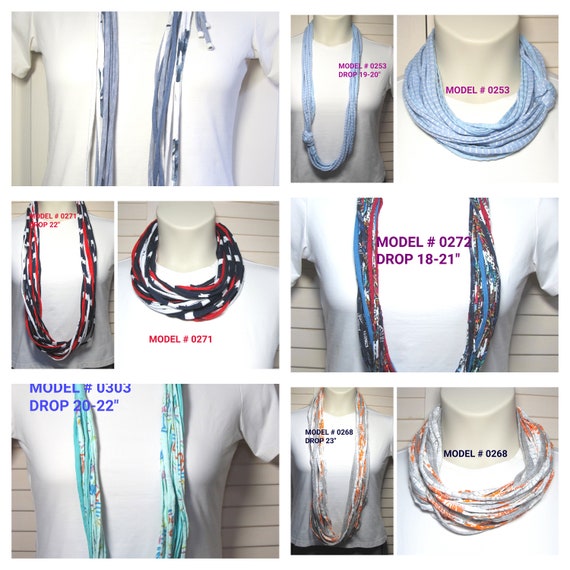 R0182-303 Fabric Necklace T-Shirt Yarn Infinity Scarf