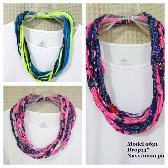 R0630-32 Fabric Necklace T-Shirt Yarn Infinity Scarf
