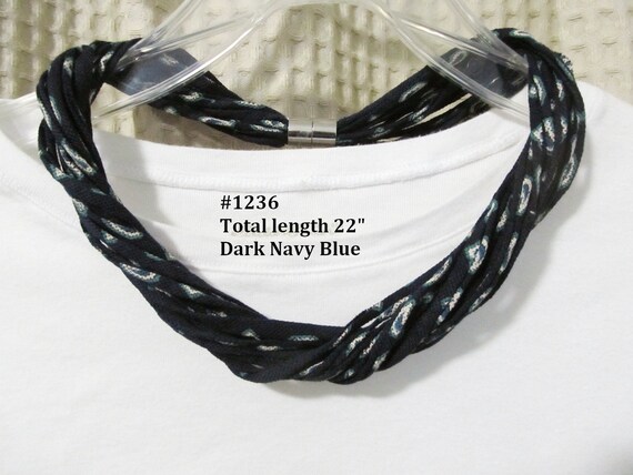 R1236 Fabric Choker T-Shirt Yarn Necklace Magnetic Clasp
