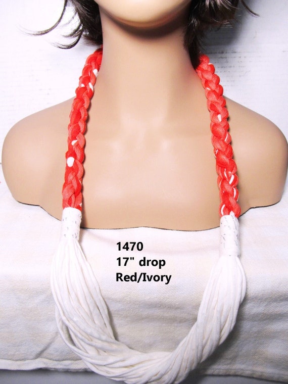 F1470  Unique Soft Lightweight Fabric Necklace