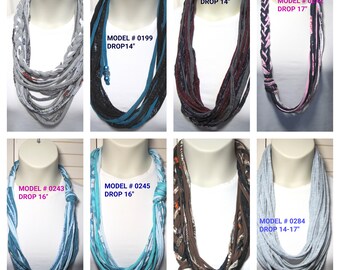R0199 0242 0243 0245 0263 0284 Fabric Necklace T-Shirt Yarn Infinity Scarf