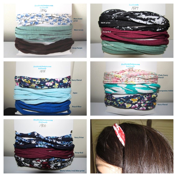 R1896-1900 3-Pack Hair Bands Head Bands - You Choose