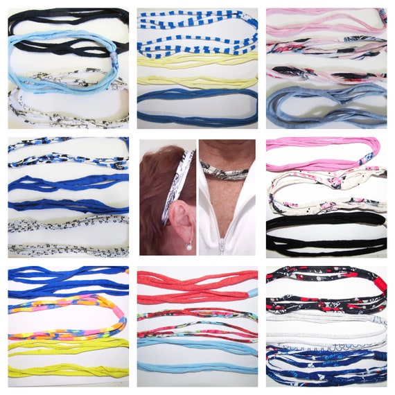 F7: 3-Pack Stretchy Fabric Hair Band Head Band  or Light Necklace