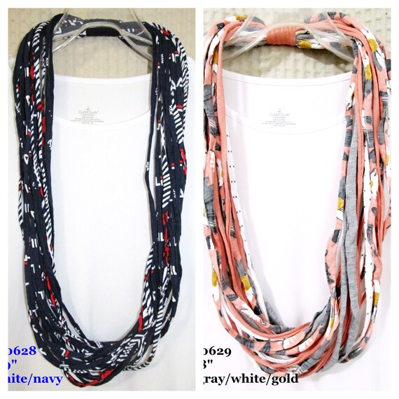 R0628-29 Fabric Necklace T-Shirt Yarn Infinity Scarf