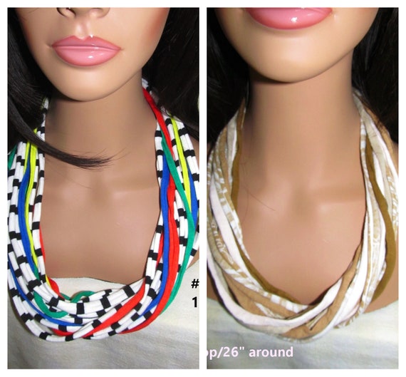 F1383.91 Fabric Infinity Necklace T-Shirt Yarn Scarf