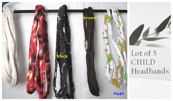 R440 5 Pack! Multi-Use Fabric Hair Band Headband CHILD
