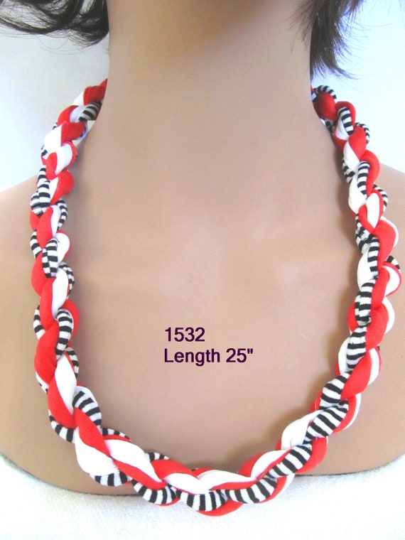 F1532 Soft Rope Necklace T-Shirt Yarn with Magnetic Clasp