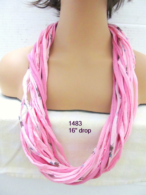 F1483 Fabric Infinity Necklace T-Shirt Yarn Scarf