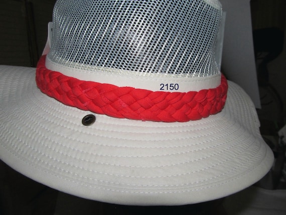 F2150 1" Wide Flat Braid Hat Band * Red * Soft * Stretchy