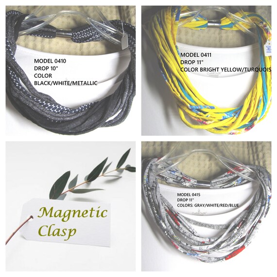 R0410 0411 0415 Fabric Necklace T-Shirt Yarn Scarf Magnetic Clasp