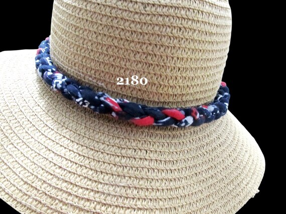 F2180 1/2" Wide Round Braided Hat Band Navy * Soft * Stretchy