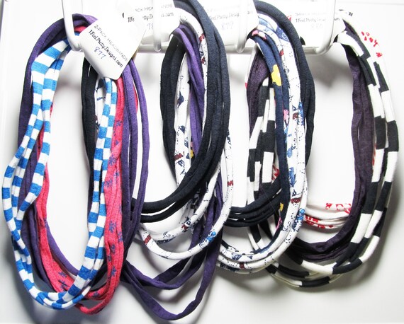 F877-880 3-Pack Stretchy Fabric Hairband/Headband  or Light Necklace