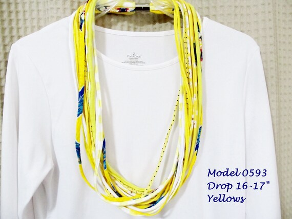 R593 Fabric Infinity Necklace T-Shirt Scarf w Magnetic Clasp
