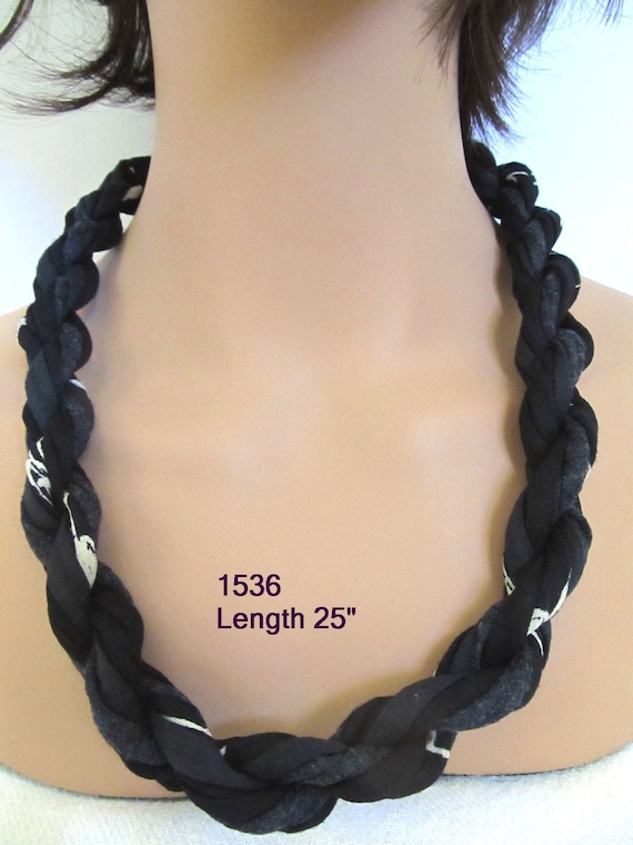 F1536 Soft Rope Necklace T-Shirt Yarn 25" Magnetic Clasp