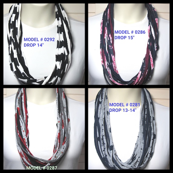 F281-292 Fabric Infinity Necklace T-Shirt Scarf