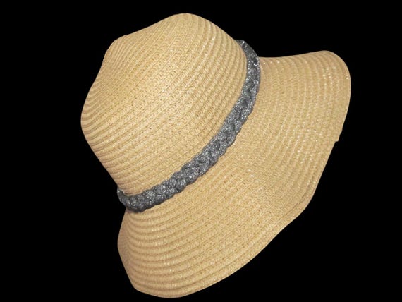 F2416 Gunmetal Lurex Metallic 1/2" Thin Braided Hat Band