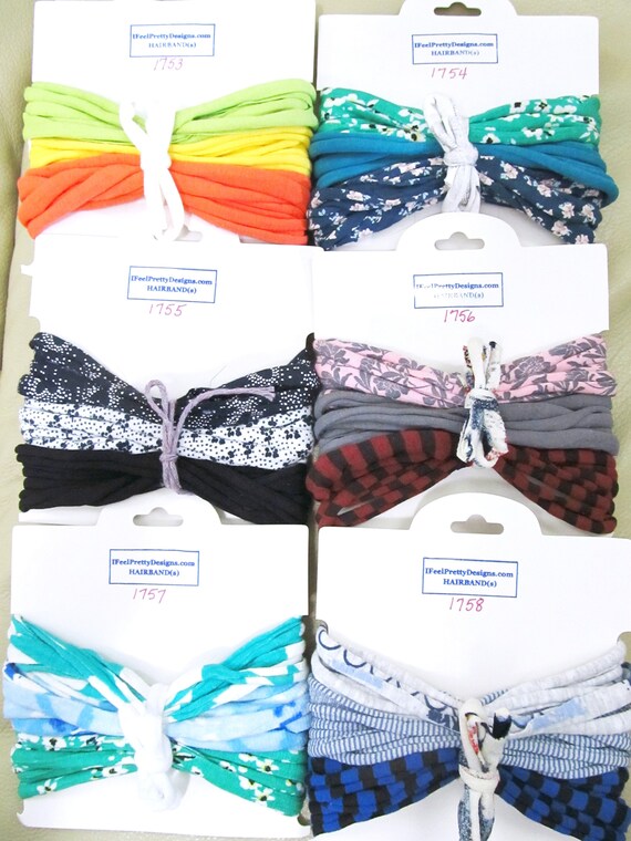 F1753-58 CARD of 3 Head Bands Hair Bands - You Choose