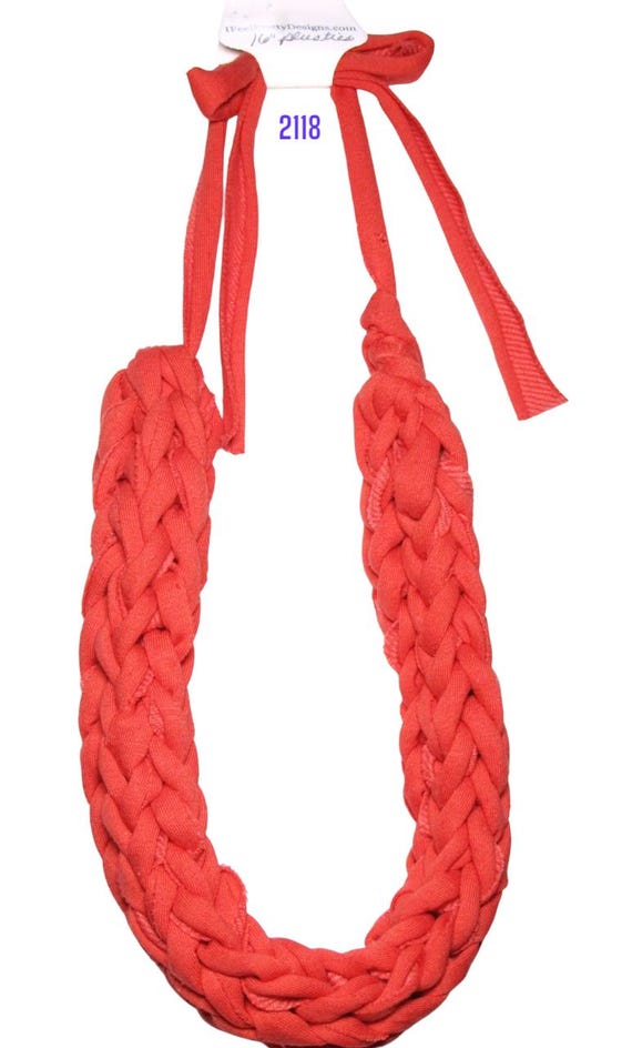 F2118 Chunky Finger Knit Adjustable Tie Necklace