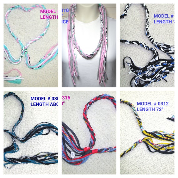 R0309-0316 Single Strand Scarf Fabric Necklace - So Many Ways to Wear it!