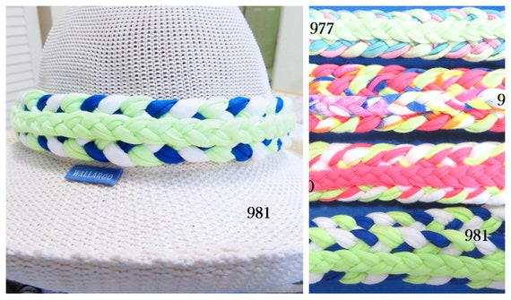 F977-981 Reversible Wide Braided Hat Band