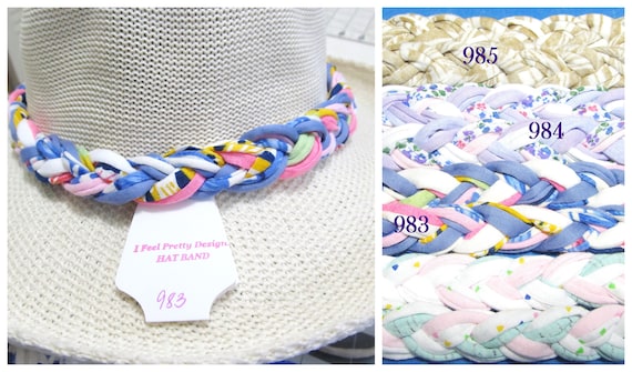 F982 984 Reversible 3/4" - 1" Wide Braided Hat Band
