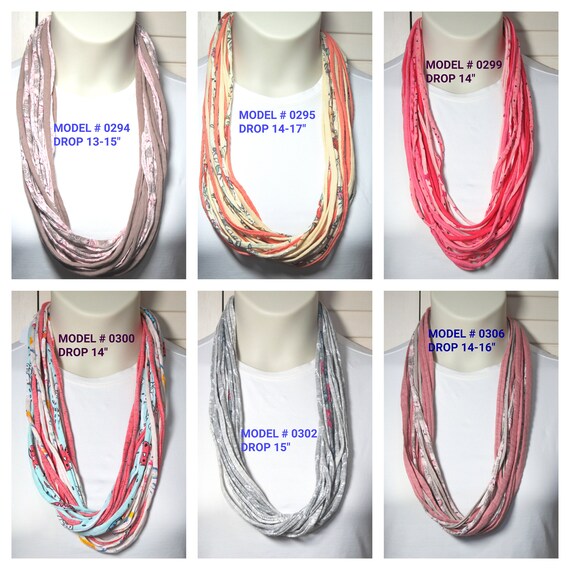 R0294-0306 Fabric Necklace T-Shirt Infinity Scarf
