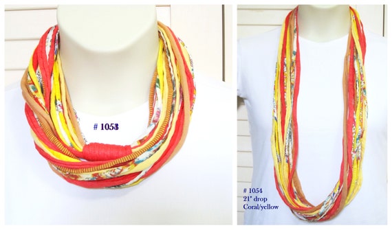 F1054 Wear Long or Short! Fabric Infinity Necklace T-Shirt Scarf