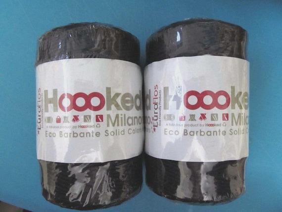 NEW HOOOKED Milano Eco Barbante Noir 200G (2) New Rolls = 446 yds!