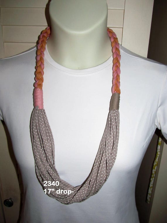 F2340 Unique Soft Lightweight Fabric Necklace