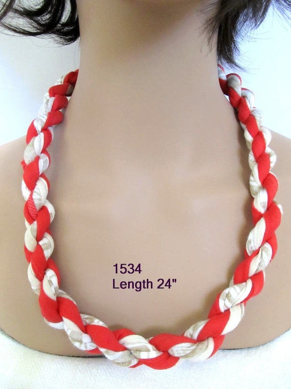 F1534 Soft Rope Necklace T-Shirt Yarn with Magnetic Clasp