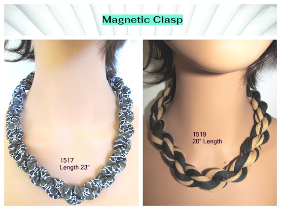 F1517.19 Soft Rope Necklace T-Shirt Yarn with Magnetic Clasp