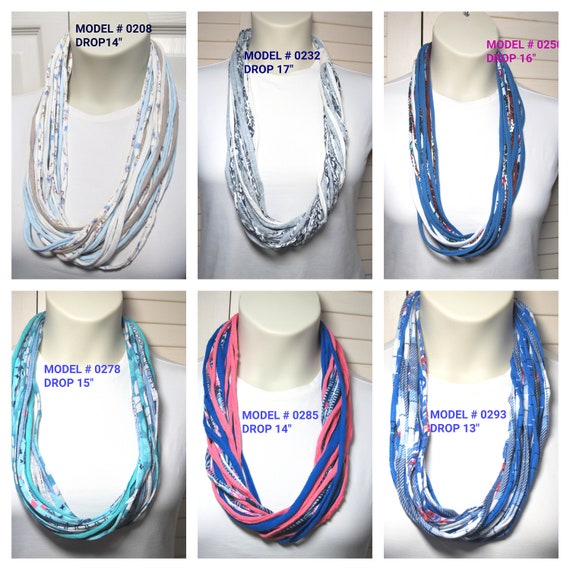 R0208 0232 0250 0278 0285 0293 Fabric Necklace T-Shirt Infinity Scarf
