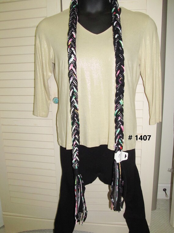 F1407 Unique BoHo Braid NECK SCARF 80"