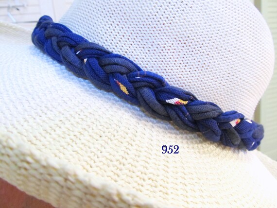 F952 Navy Blue Braided Hat Band