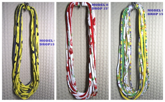 R0382-84 Fabric Necklace T-Shirt Yarn Infinity Scarf